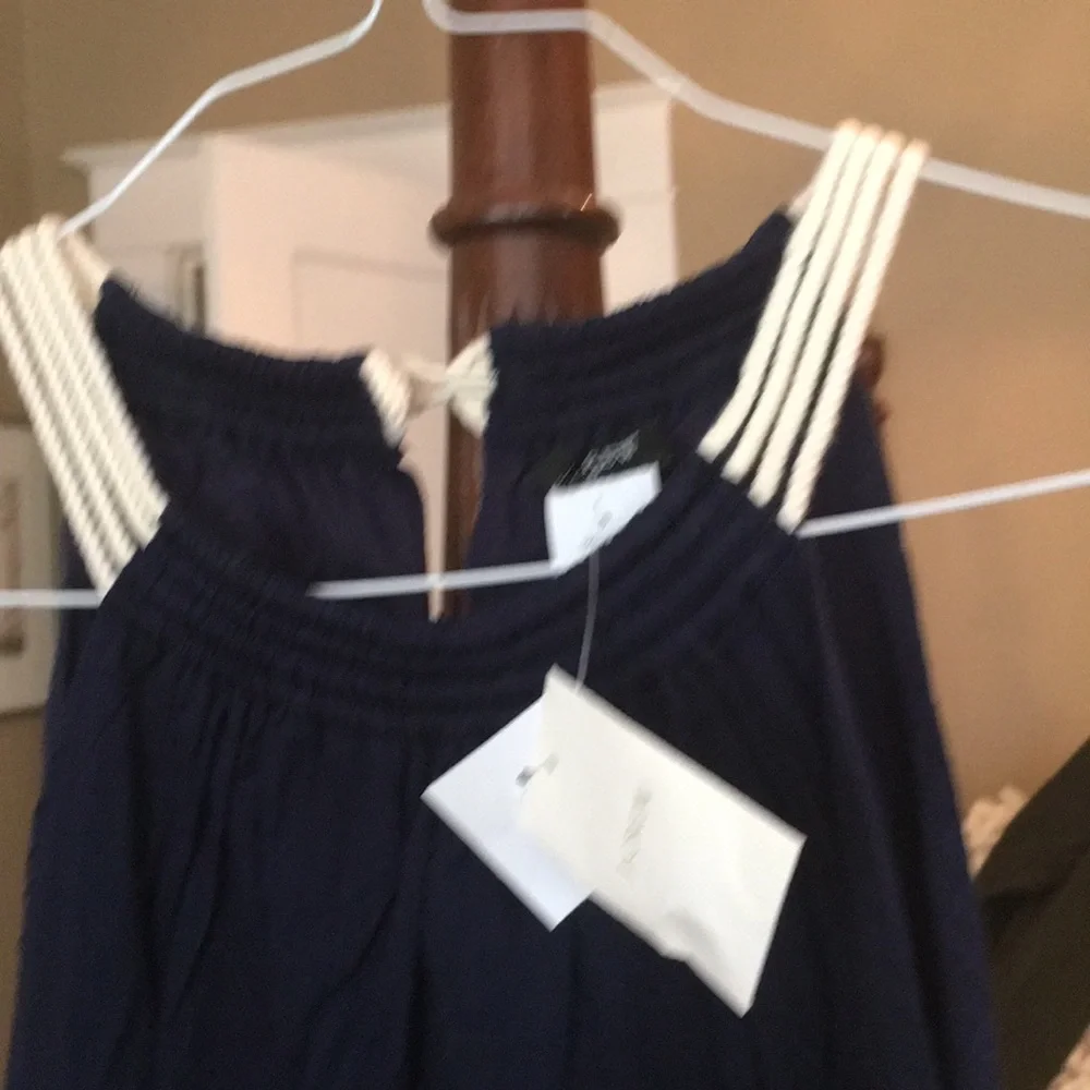 J crew navy‎ rope strapped blouse